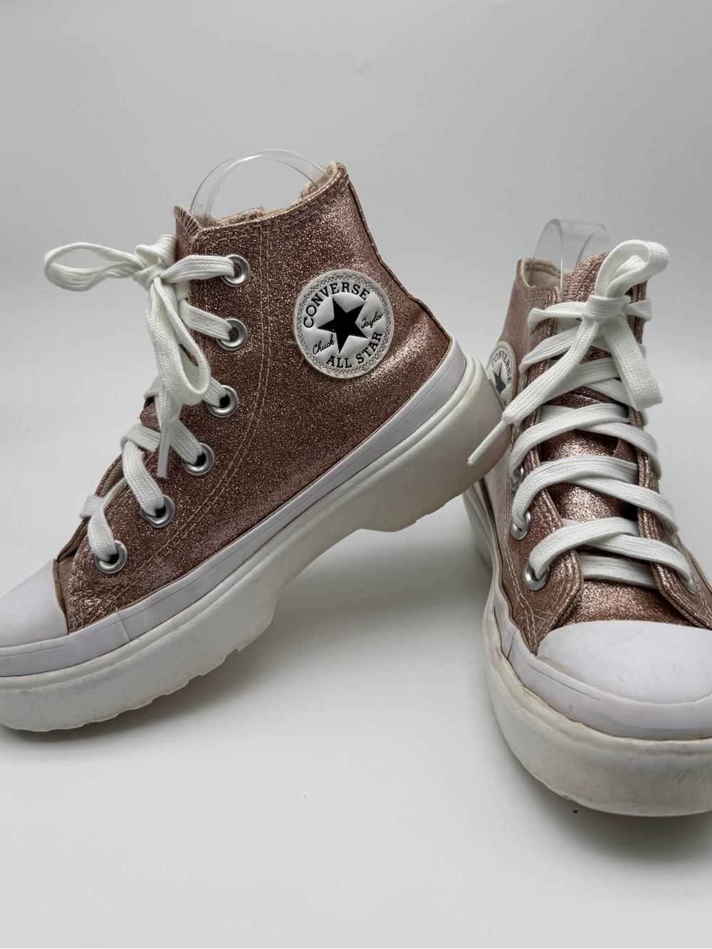 Converse Kids Metallic Rose Gold High-Top Sneakers